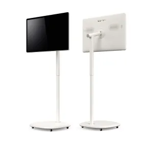 Blaupunkt Mobile Smart Screen on its mobile stand, front and back