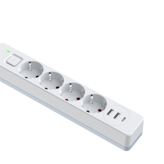 Power Strip – 4 Outlets + USB-A/USB-C