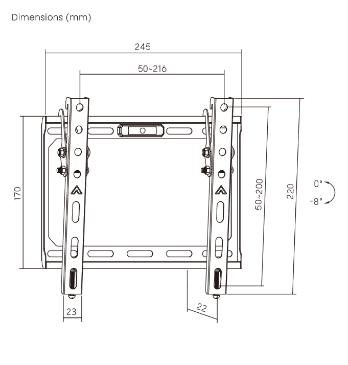 Compact Slim Tilt TV Wall Mount