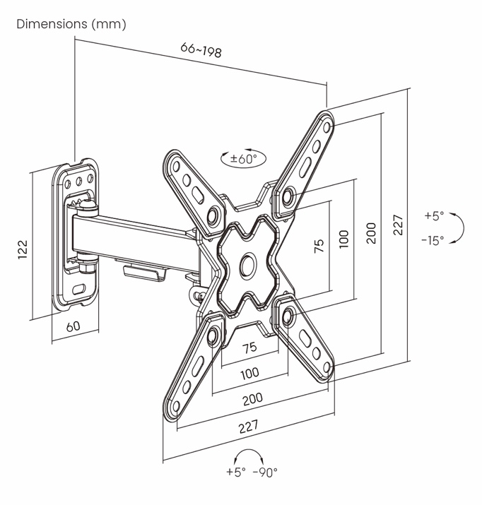Economy Full-motion TV Wall Mount