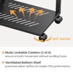 Versatile Mobile CPU Floor Stand with EU Standard Power Strip