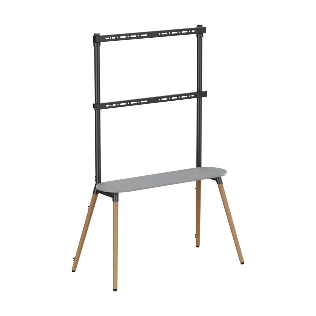 Easel Studio TV Floor Stand with Storage Shelf