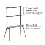 Easel Studio TV Floor Stand with Storage Shelf