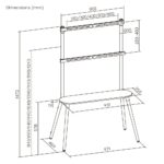 Easel Studio TV Floor Stand with Storage Shelf