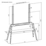 Danish Style TV Floor Stand with storage shelf