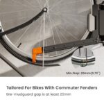 Swiveling Wall-Mounted Bike Rack for Bikes with Commuter Fenders