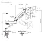 Linear Edge Pole-Mounted Single-Screen Gas Spring Monitor Arm