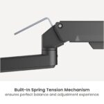 Linear Edge Pole-Mounted Dual-Screen Gas Spring Monitor Arm