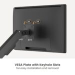 Linear Edge Pole-Mounted Dual-Screen Gas Spring Monitor Arm