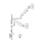 Linear Edge Pole-Mounted Dual-Screen Gas Spring Monitor Arm