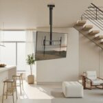 Motorized Swivel TV Ceiling Mount with Stepless Height Adjustment