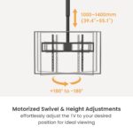 Motorized Swivel TV Ceiling Mount with Stepless Height Adjustment