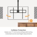 Motorized Swivel TV Ceiling Mount with Stepless Height Adjustment