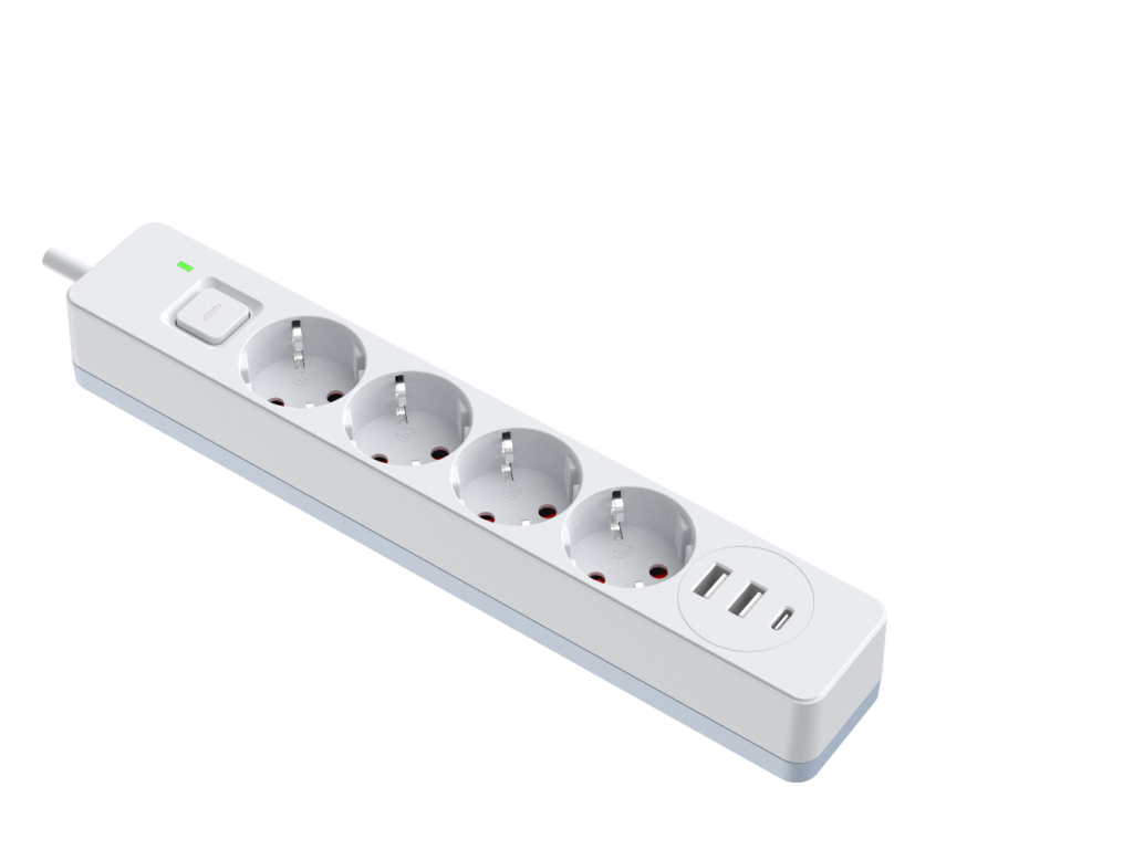 Power Strip – 4 Outlets + USB-A/USB-C