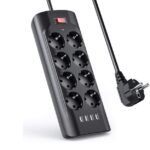 Power Strip – 8 Outlets + 4 USB-A