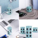 Compact Tower Power Strip – 5 Outlets + USB