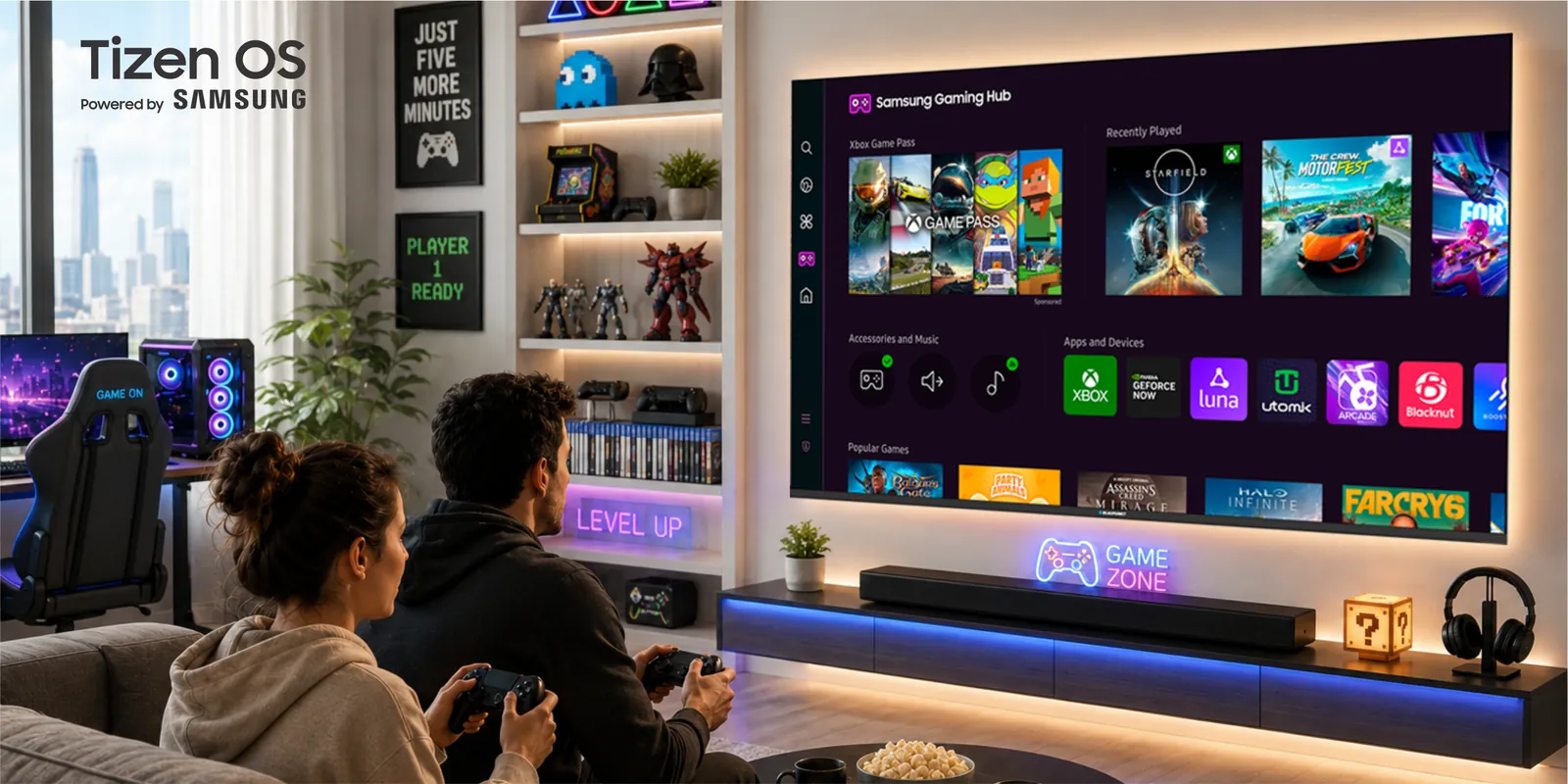 Samsung Gaming Hub on a Blaupunkt Tizen OS TV